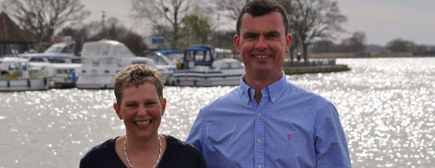 Susan and John, owners of Internet Affiliation, in Oulton Broad Suffolk.